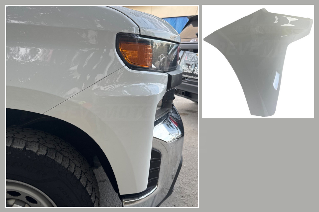 2019-2022 Chevrolet Silverado Front Bumper End Cap Extension Painted Abalone White Pearl (WA140X) 84658018 GM1017110 ReveMoto Painted Auto Parts Replacement