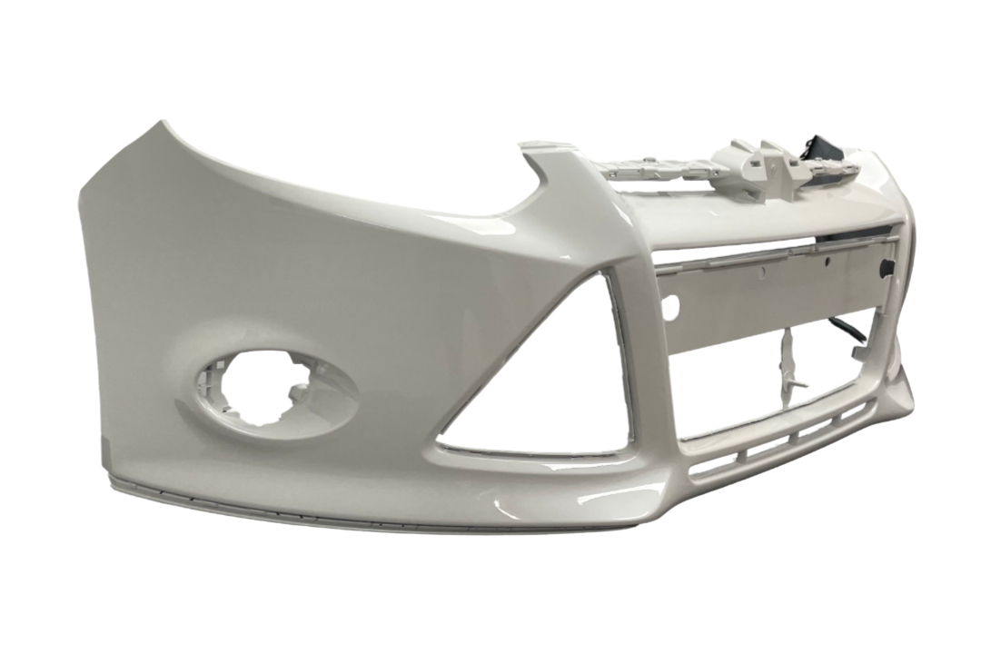 28491 - 2012-2014 Ford Focus Front Bumper Painted (Sedan/Hatchback) White Platinum Pearl (UG) BM5Z17D957CAPTM FO1000664