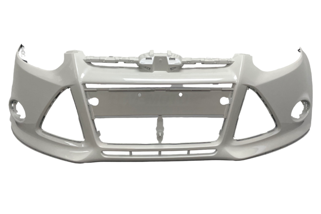 28491 - 2012-2014 Ford Focus Front Bumper Painted (Sedan/Hatchback) White Platinum Pearl (UG) BM5Z17D957CAPTM FO1000664