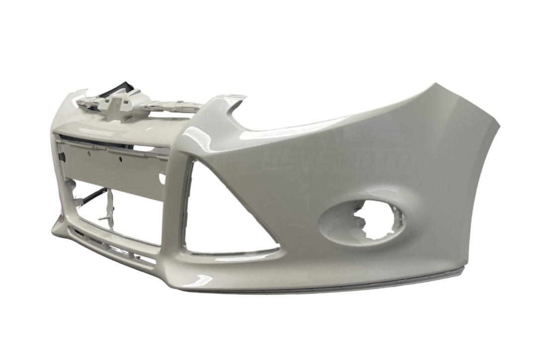 28491 - 2012-2014 Ford Focus Front Bumper Painted (Sedan/Hatchback) White Platinum Pearl (UG) BM5Z17D957CAPTM FO1000664