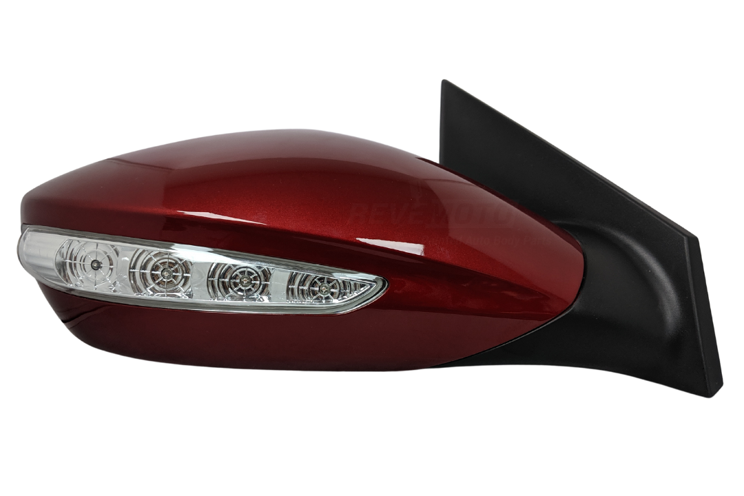 2011-2014 Hyundai Sonata Side View Mirror Painted (WITH: Heat, Turn Signal Light | WITHOUT: Eco Models) 	Sparkling Ruby Metallic (TR4) 876203Q110 HY1321168 